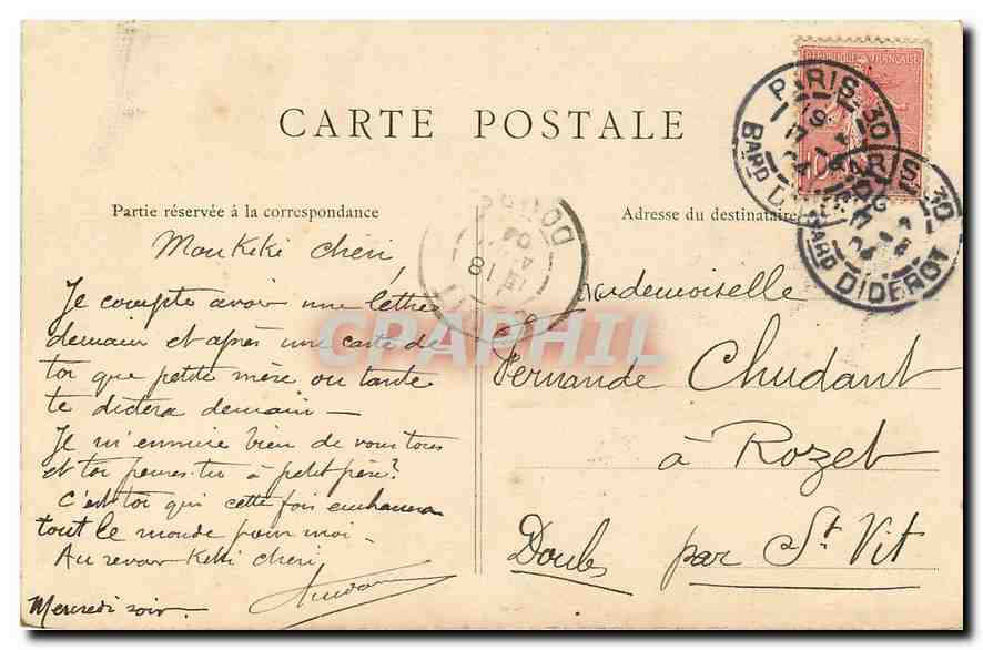 CPA Paris La Bastille  — Verso