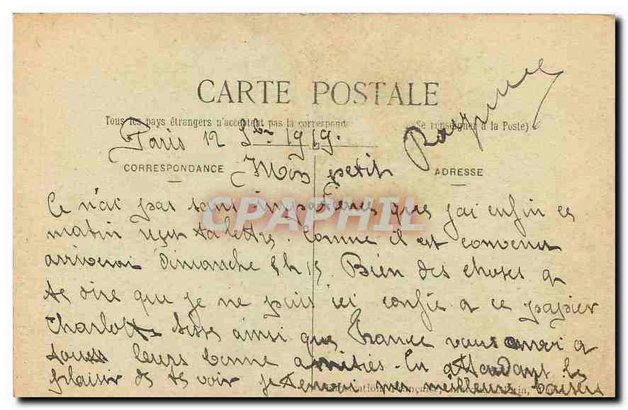 CPA Paris Buttes Chaumont le Belvedere  — Verso