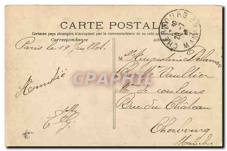 CPA Paris Eglise de la Madeleine  — Verso
