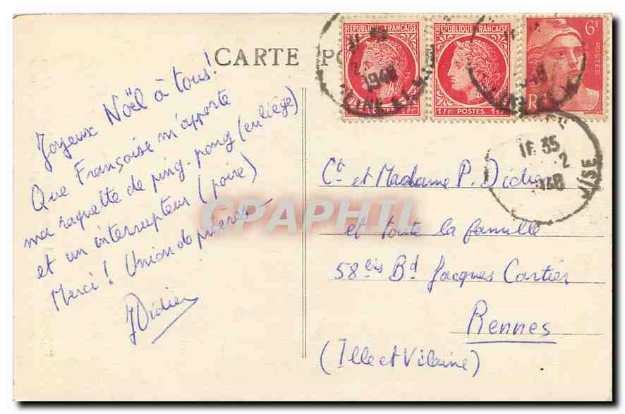 CPA La Chapelle L'Autel de la Vierge Seminaire des Missions Etrangeres  — Rückseite