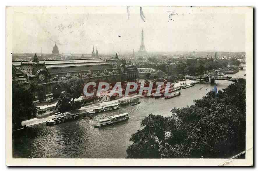 CPA Paris Panorama sur la Seine La Gare d'Orsay 