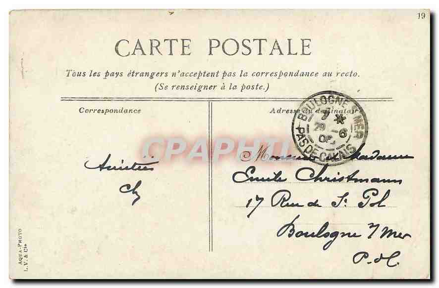 CPA Paris Bois de Boulogne La Cascade  — Verso