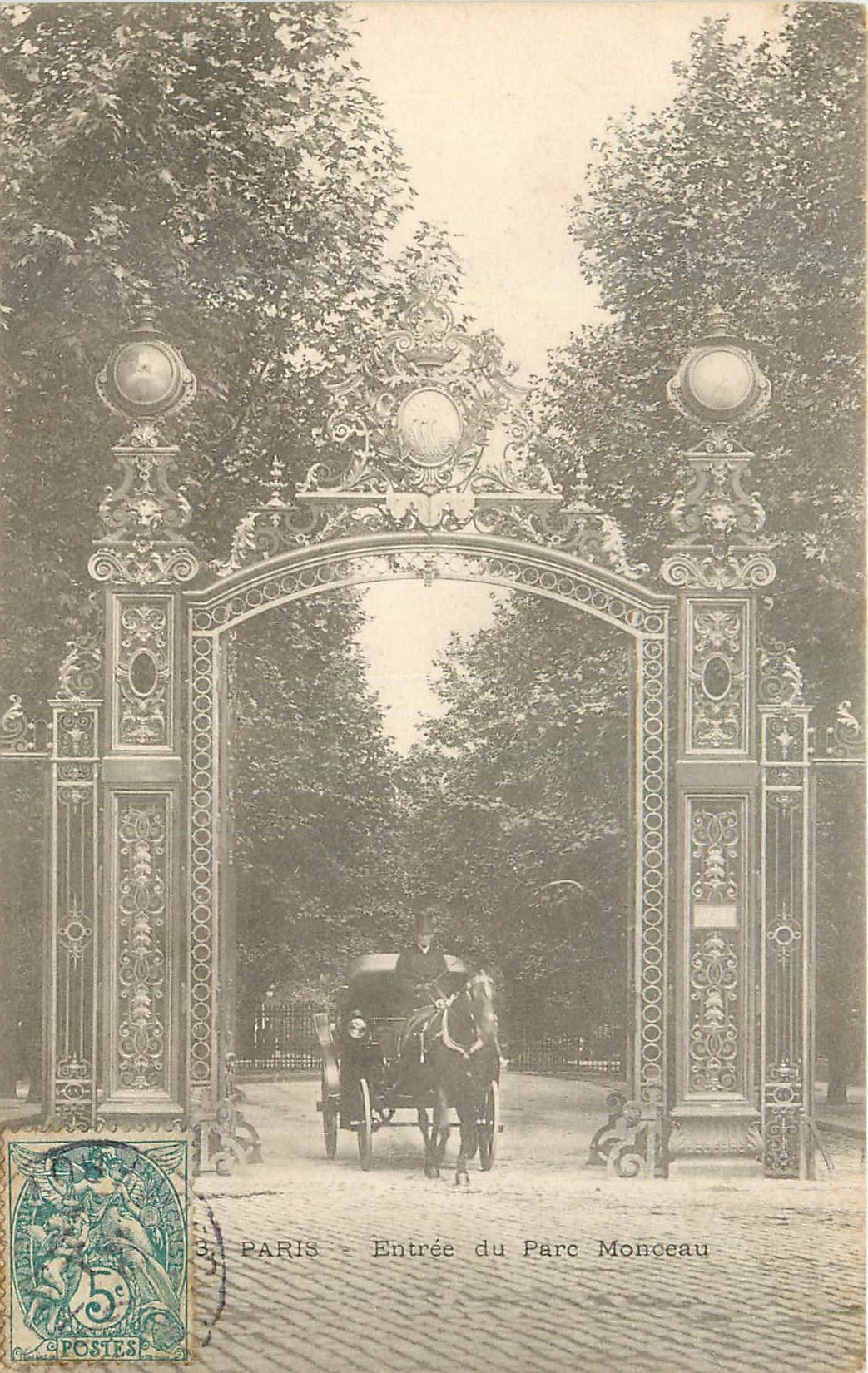CPA Paris Entree du Parc Monceau 