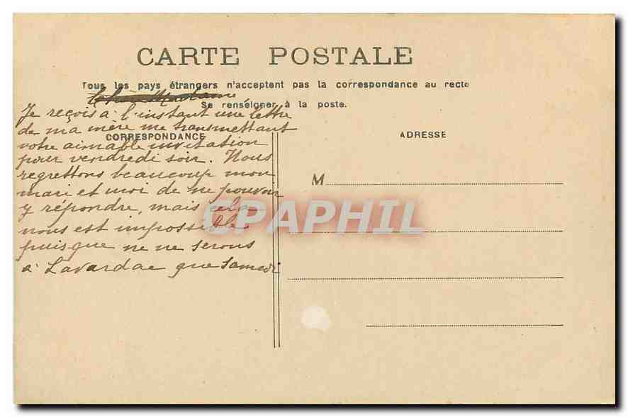 CPA Paris Le Lac du Bois de Boulogne  — Verso