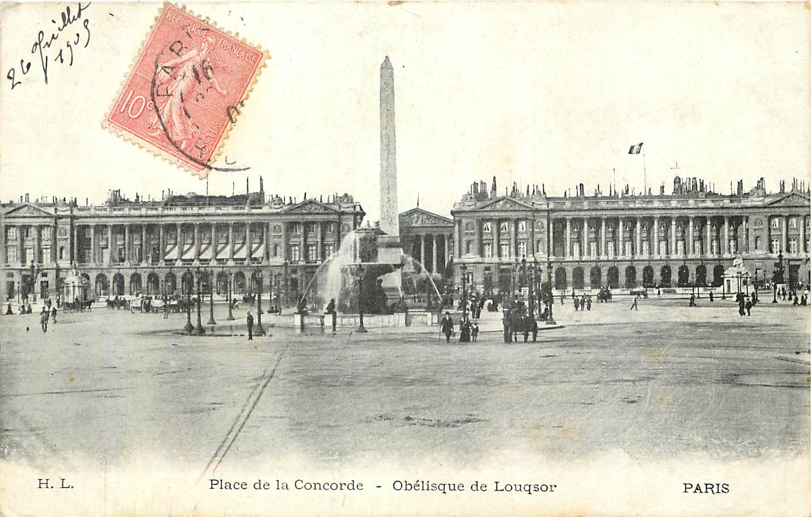 CPA Place de la Concorde Obelisque de Louqsor Paris 