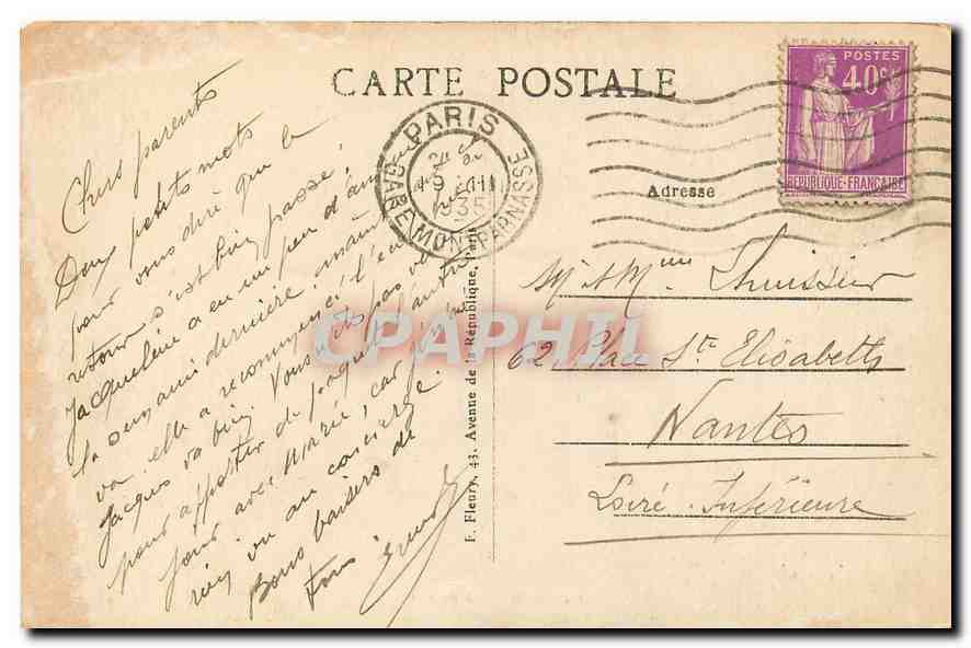 CPA Paris La Bastille  — Rückseite