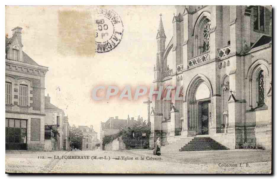 La Pommeraye CPA L'eglise et le calvaire