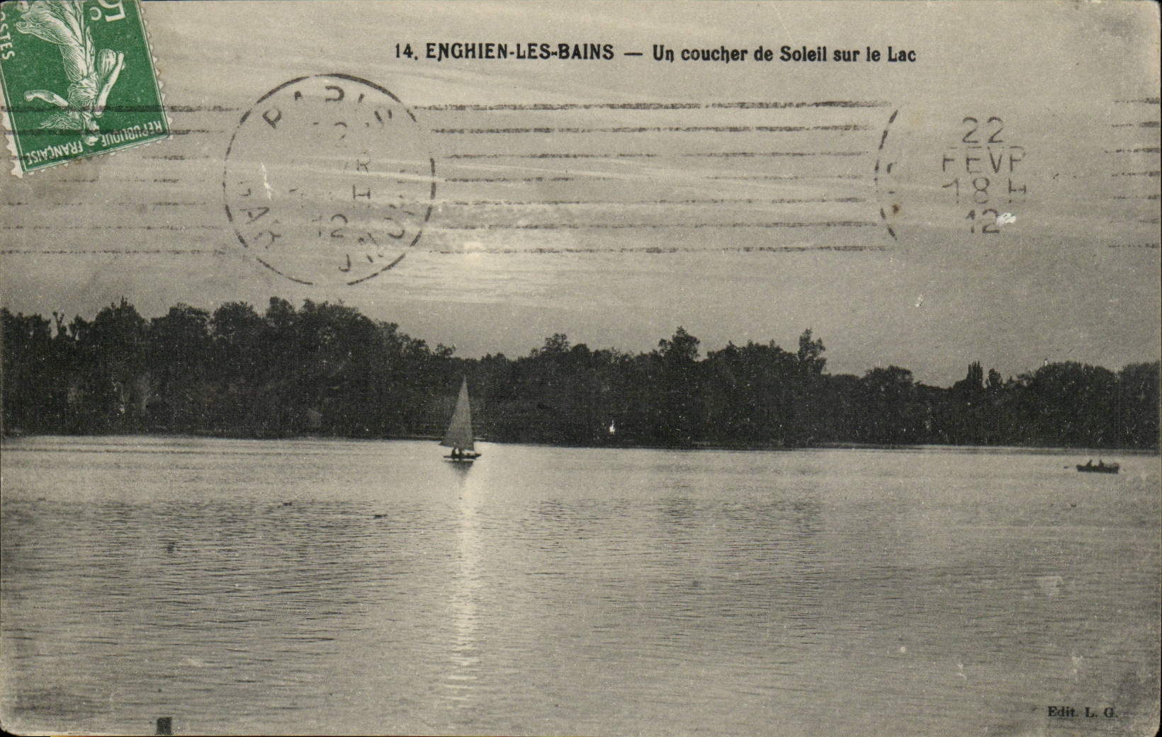 Enghien-les-Bains — Un coucher de Soleil sur le Lac — Edit. L. G.