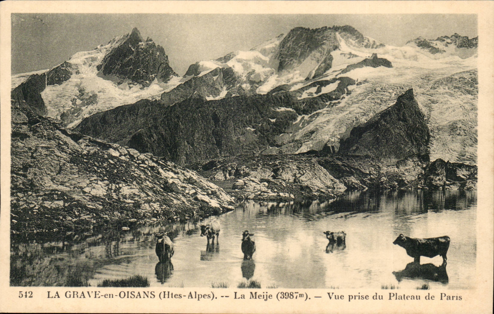 La Grave-en-Oisans (Htes-Alpes) — La Meije (3987m) — Vue prise du Plateau de Paris — n° 512