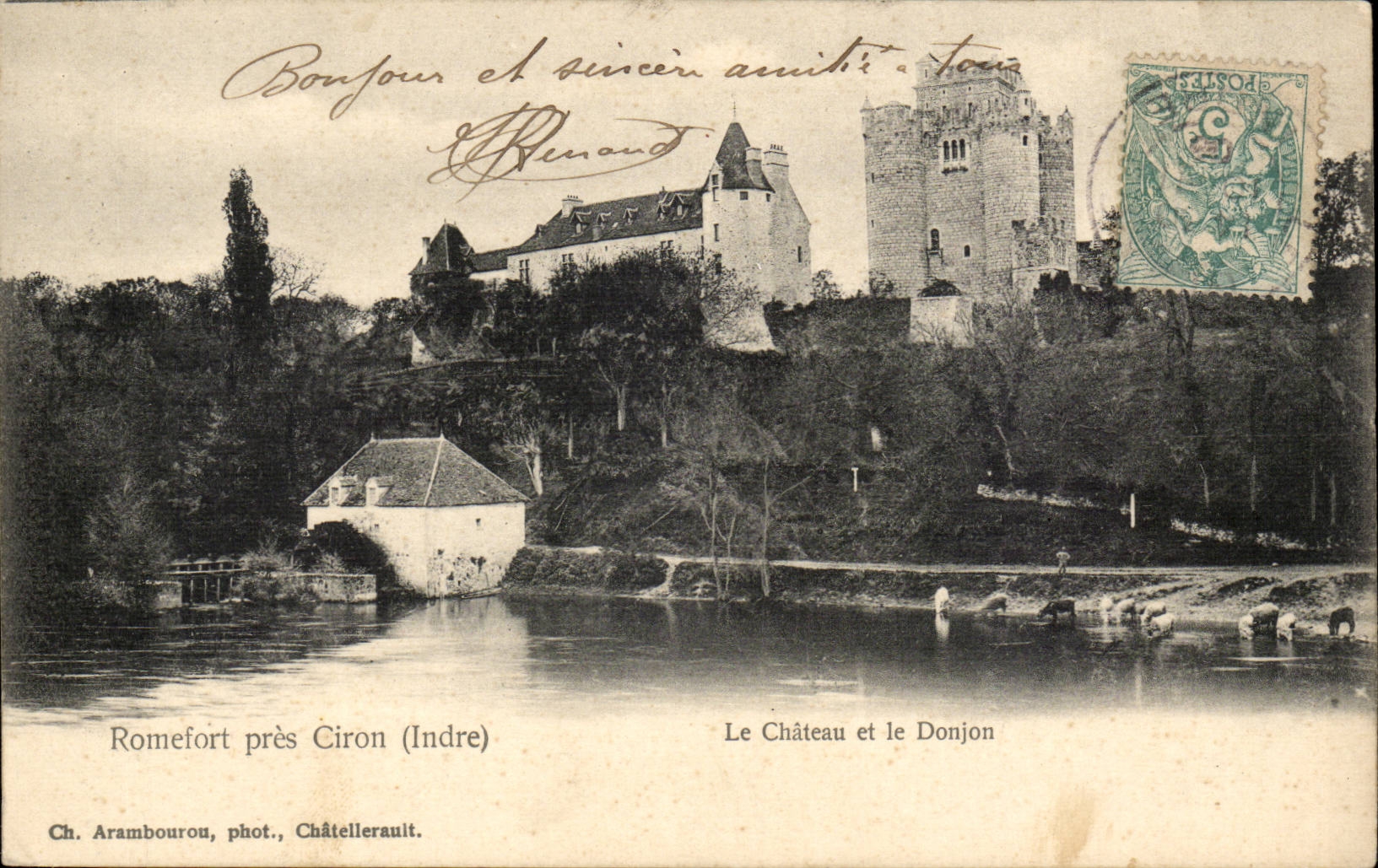 Romefort pres Ciron CPA Le chateau et le donjon