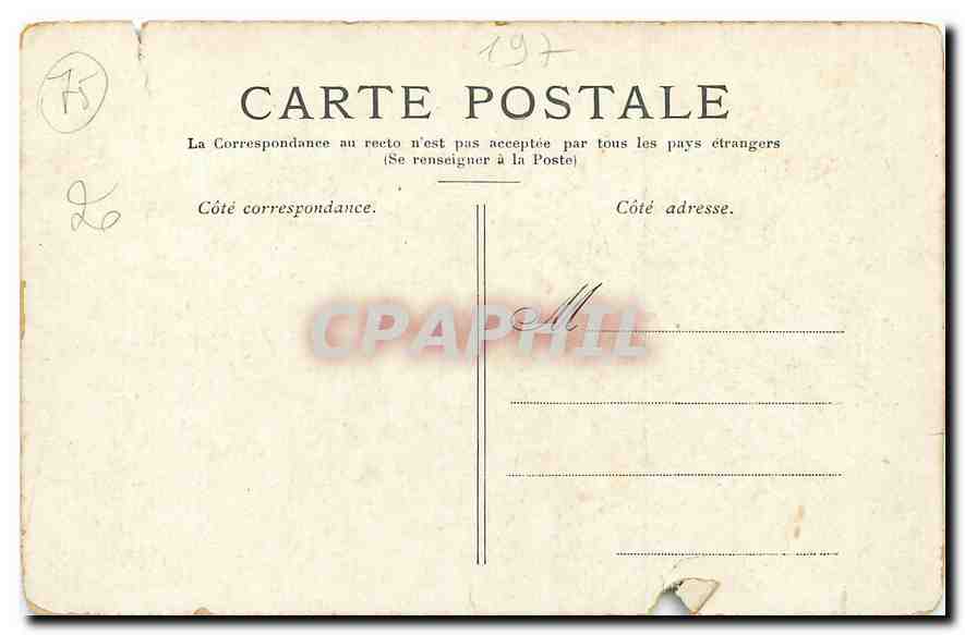 CPA Paris le Petit Palais Champs Elysees  — Rückseite