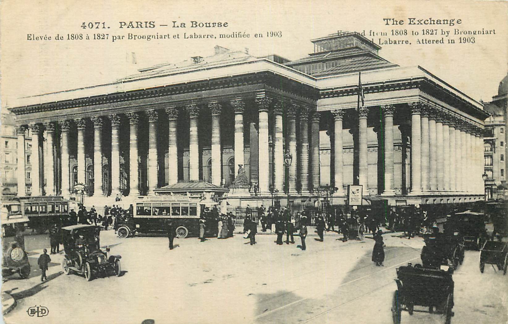 CPA Paris la Bourse Eleve de 1808 a 1827 par Brougniart et Labarre modifiee en 1903 