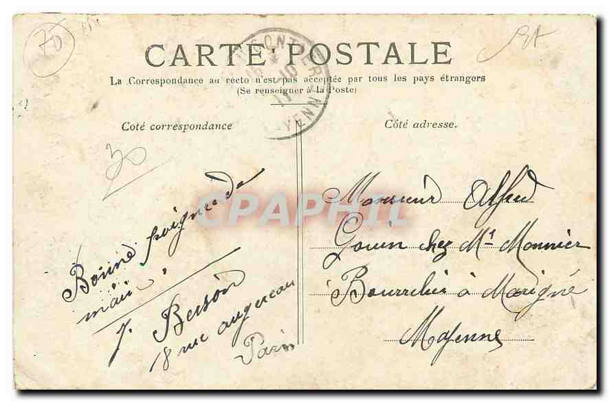 CPA Paris le Boulevard des Italiens  — Verso