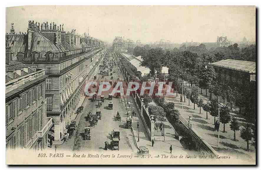 CPA Paris Rue de Rivoli vers le Louvre 