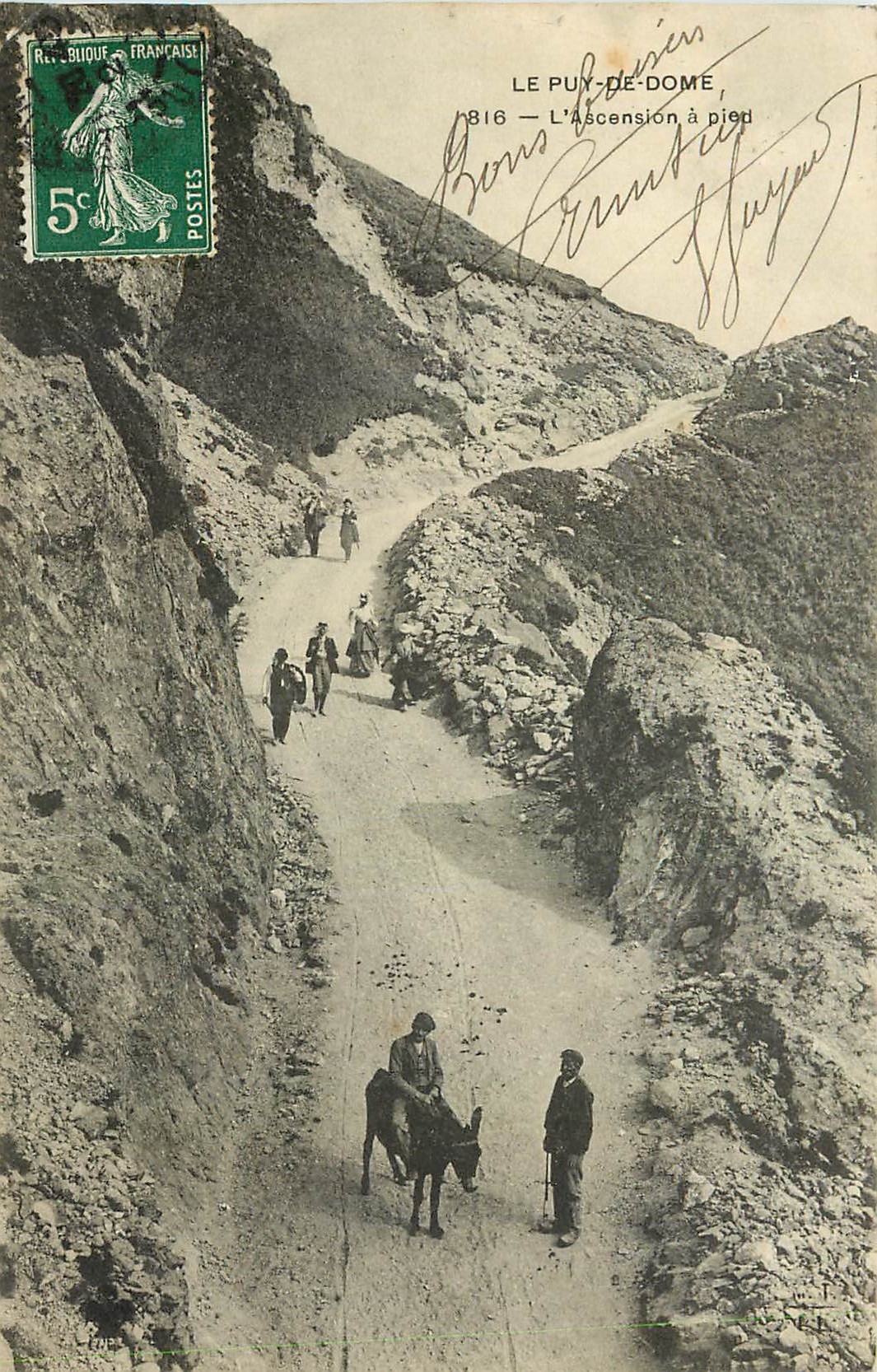 CPA Le Puy de Dome l'Ascension a Pied Ane Mule