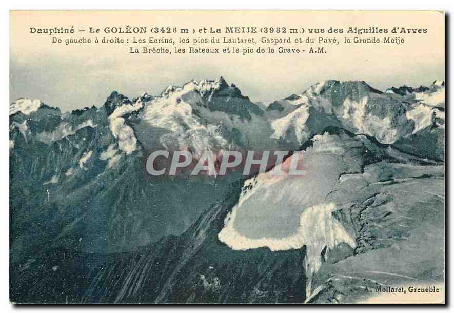 CPA Dauphine le Goleon et la Meije vus des Aiguilles d'Arves 