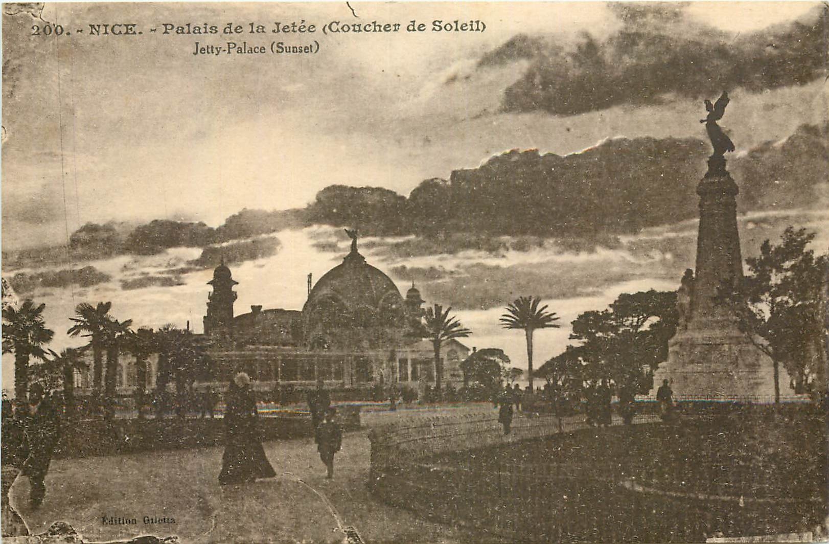 CPA Nice Palais de la Jetee Coucher de Soleil 