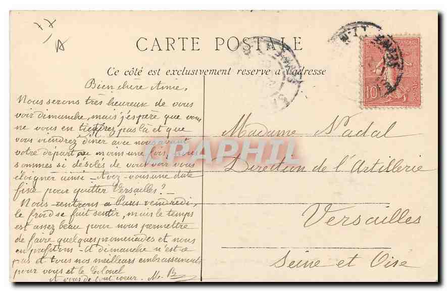 Palais de Fontainebleau — L'Etang et la Cour de la Fontaine — C.L.C. — n°60 — Reverso