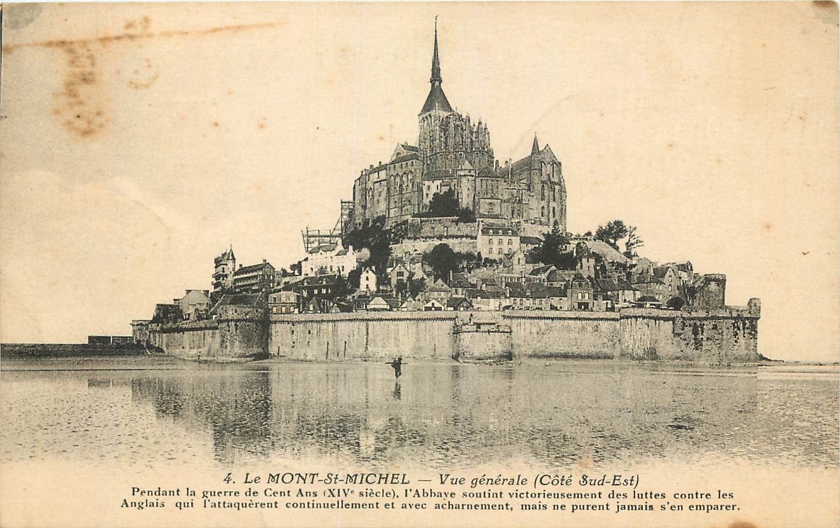 Mont-Saint-Michel — Vue générale (Côté Sud-Est) — J. Nézars, Édit. 13, rue du Coteau, Nantes