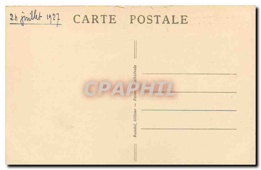 CPA Reims la Cathedrale apres la Guerre  — Verso