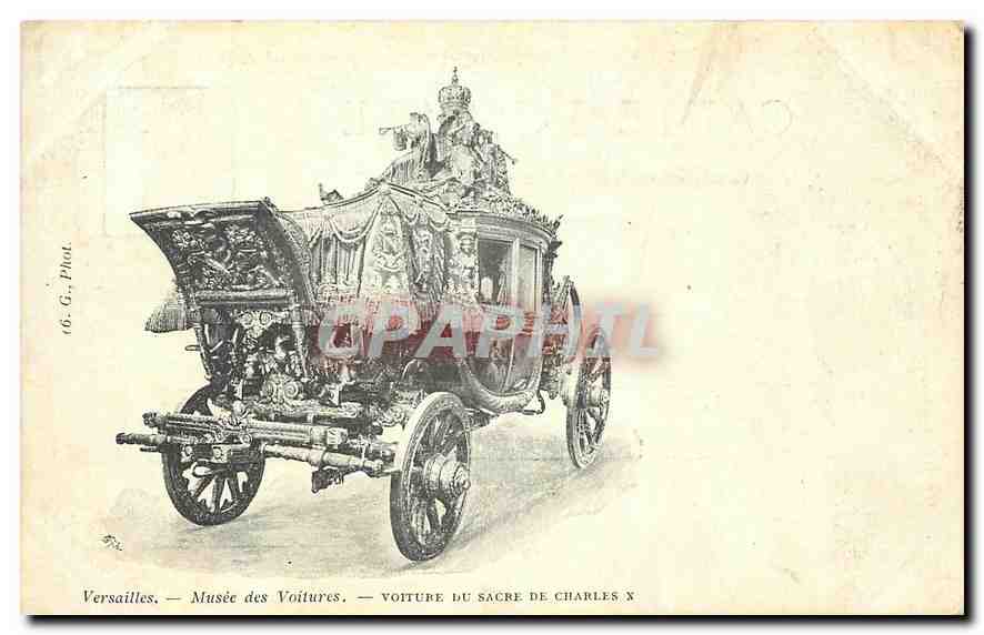 CPA Versailles Musee des Voitures Voiture du Sacre de Charles V
