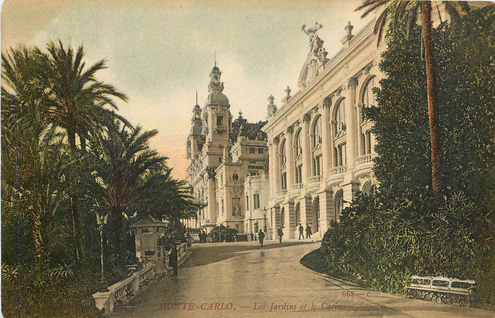 CPA Monte Carlo les Jardins et le Casino 