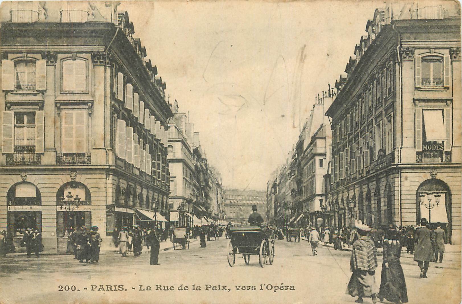 CPA Paris la Rue de la Paix vers l'Opera 