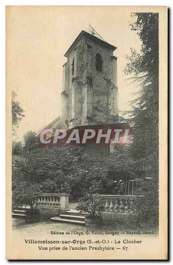 CPA Villemoisson sur Orge S et O le Clocher vue prise de l'ancien Presbytere 
