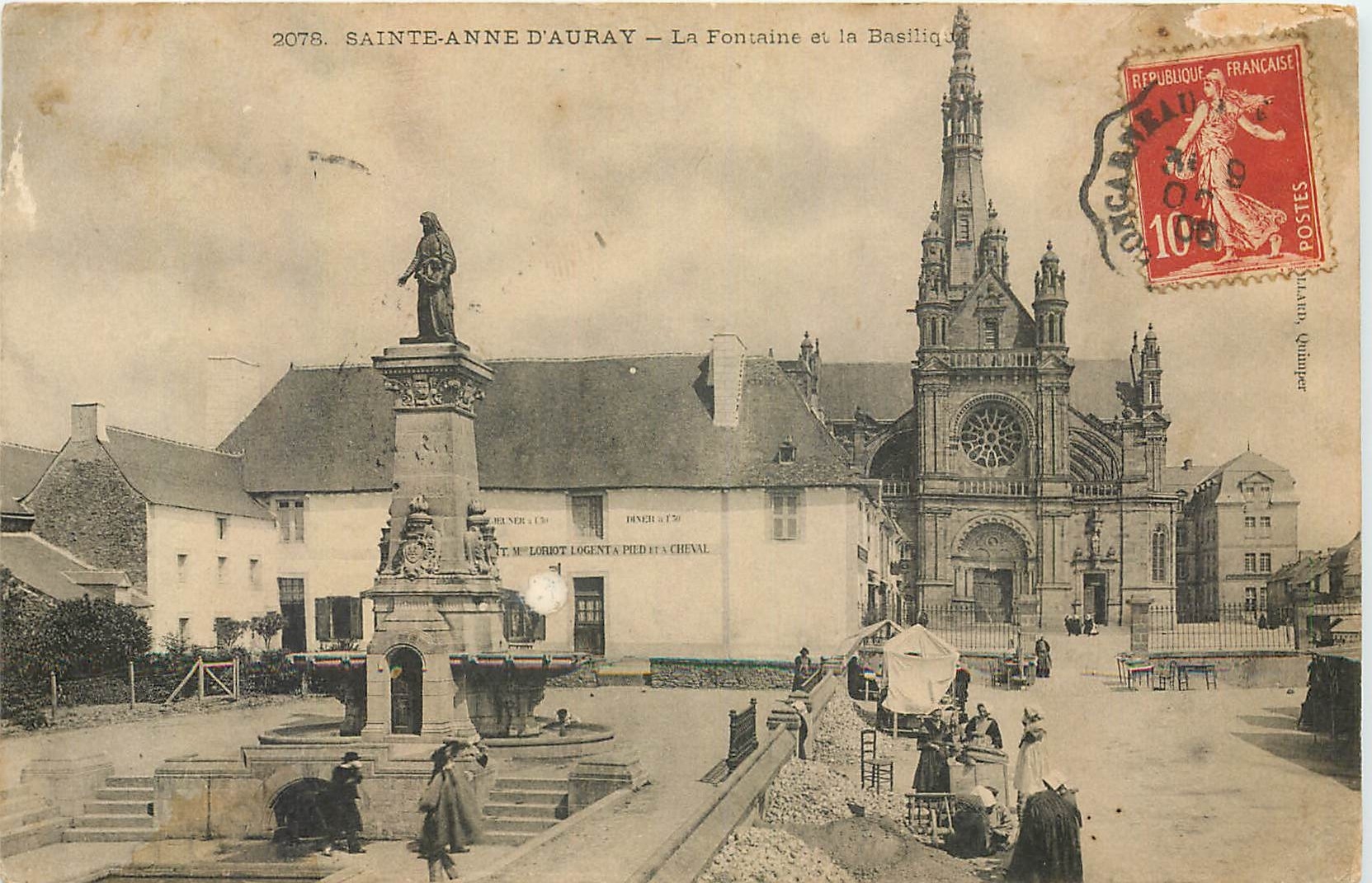 CPA Sainte Anne d'Auray la Fontaine et la Basilique 
