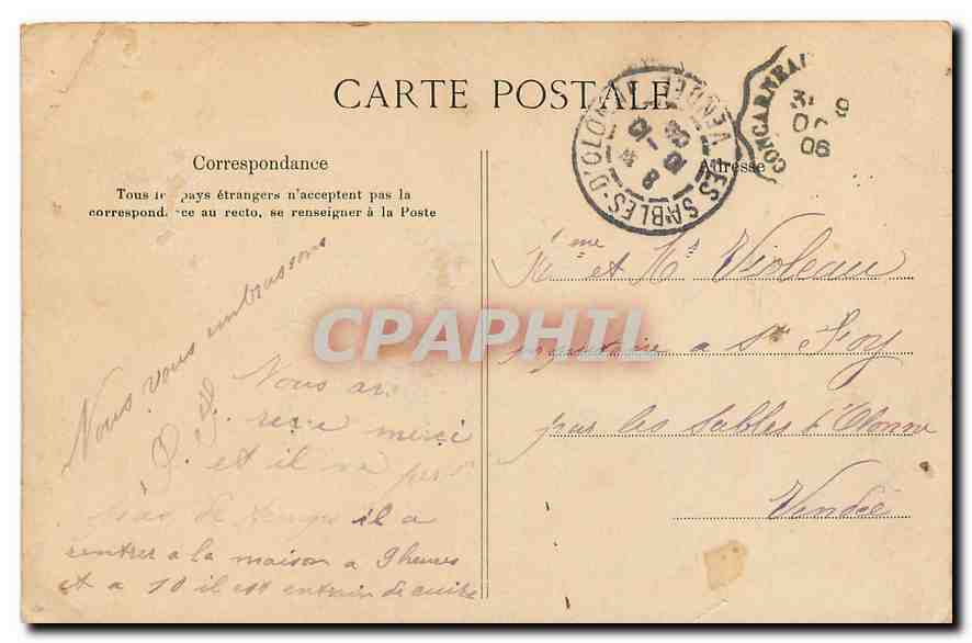 CPA Sainte Anne d'Auray la Fontaine et la Basilique  — Verso
