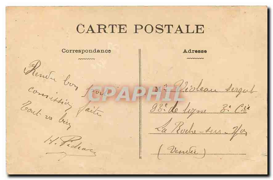 CPA Saint Nazaire le Phare de la Nouvelle Jetee du Port en rade le Croiseur Cuirasse Dupetit Thouars — Back