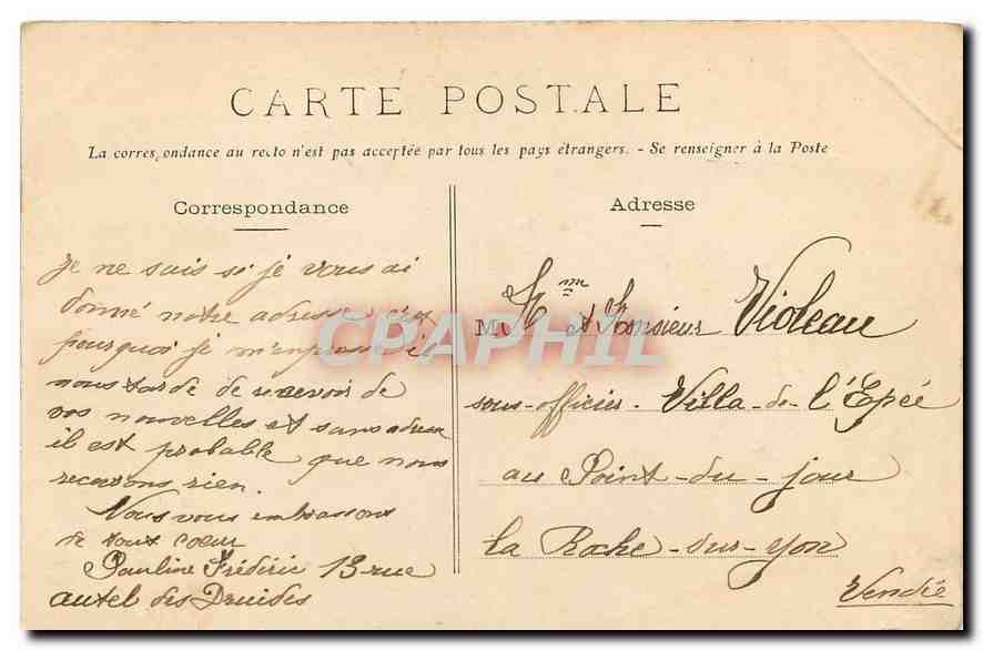 CPA Saint Nazaire la Sous Prefecture  — Back