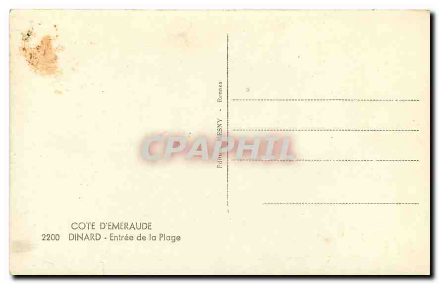 Dinard — Entrée de la Plage — Loi — Rückseite