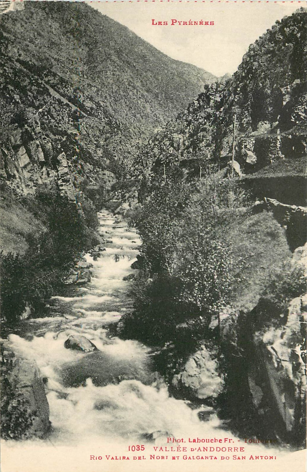 CPA Les Pyrenees Vallee d'Andorre Rio Valira Del Nort et Galganta do San Antori 