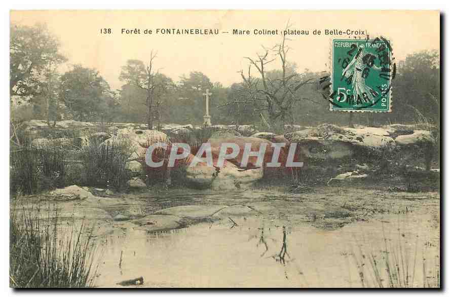 Woud van FONTAINEBLEAU — Mare Colinet, plateau van Belle-Croix — uitgever niet zichtbaar, n° 138