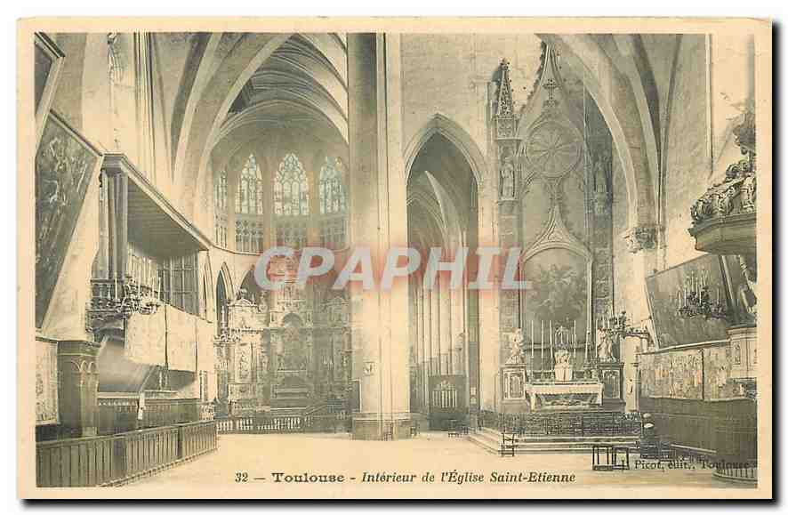 CPA Toulouse Interieur de l'eglise Saint Etienne 