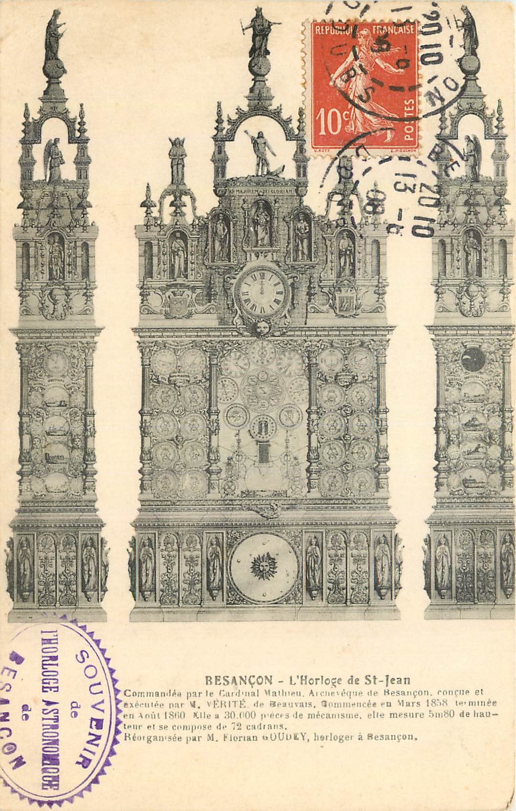 CPA Besancon l'Horloge de St Jean 