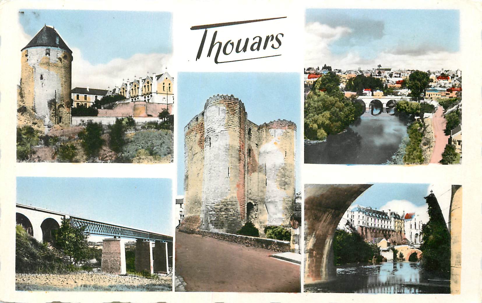 CPA Thouars Deux Sevres la Tour et la Porte du Prevot la Tour du prince de Galles et le College vue 