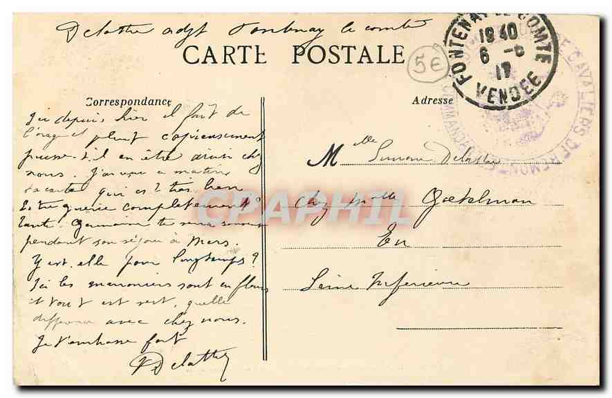 CPA Champdeniers Deux Sevres Pont de l'Aumonerie  — Rückseite