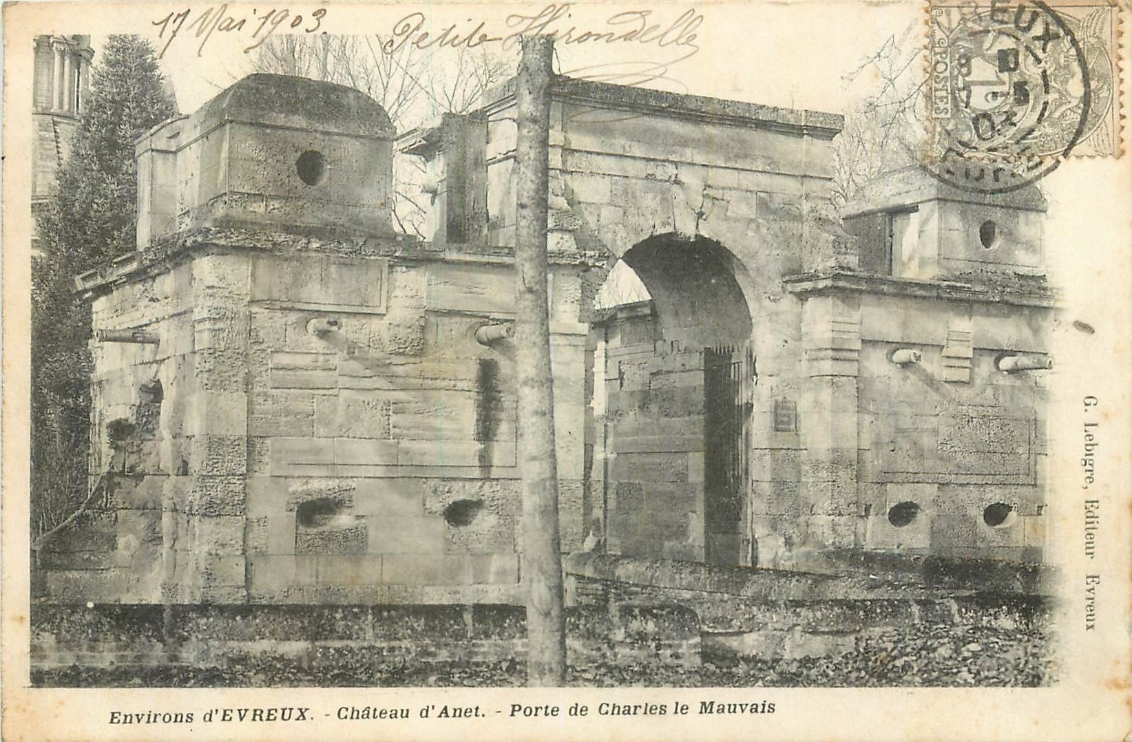 Environs d'EVREUX - Château d'Anet - Porte de Charles le Mauvais — G. Lebègre, Éditeur Evreux