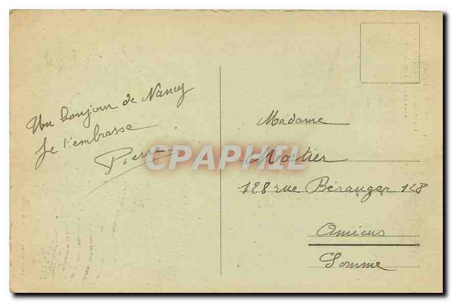 CPA Nancy Eglise St Pierre 1885 Facade surmontee de deux Tours dont l'une est inachevee  — Rückseite