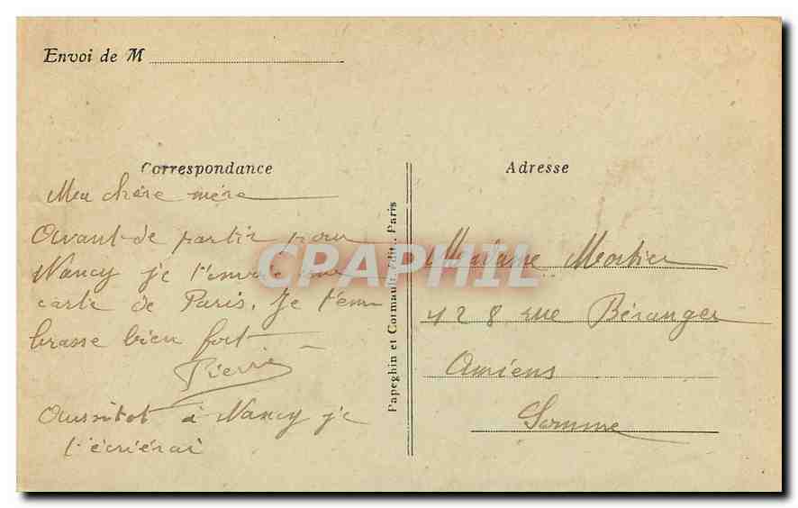 CPA Paris l'Arc de Triomphe et Place de l'Etoile  — Rückseite