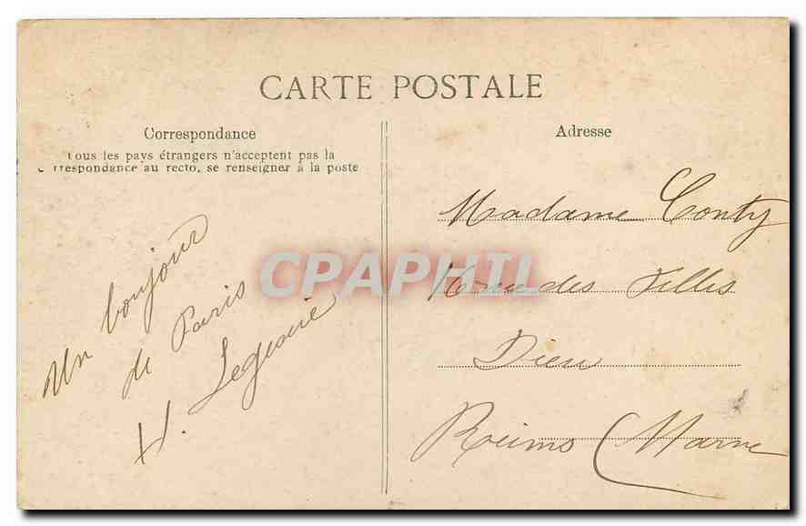 CPA Paris Hotel des Invalides  — Rückseite
