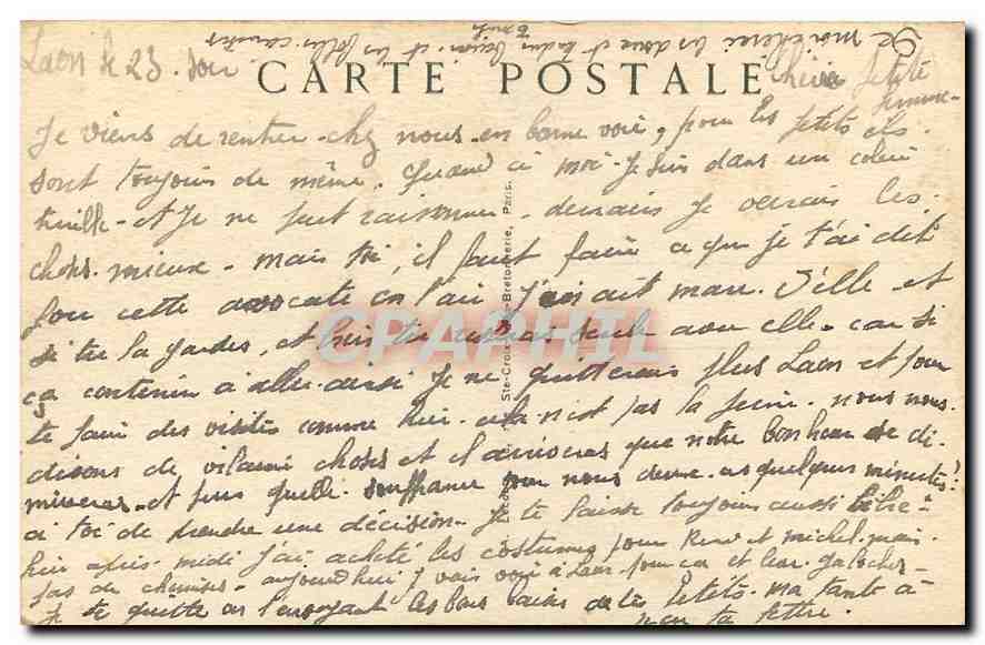 CPA Paris Rue de Rivoli  — Verso
