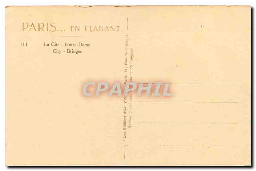 CPA Paris en Flanant la Cite Notre Dame  — Verso