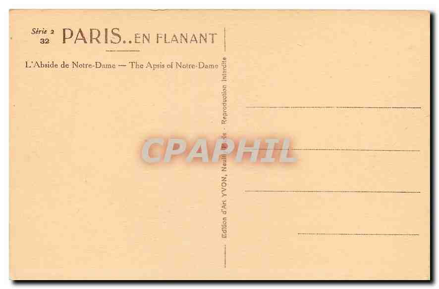 CPA Paris en Flanant l'Abside de Notre Dame  — Rückseite