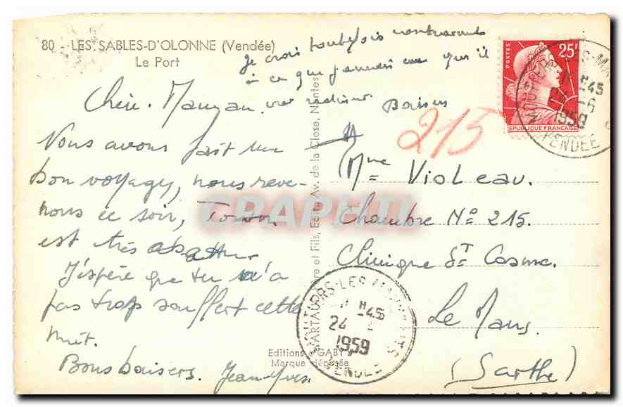 Les Sables-d'Olonne (Vendée) — Le Port — Éditions Gaby — Rückseite