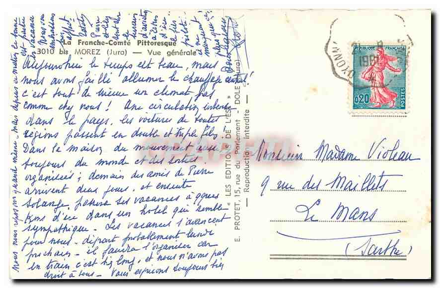 CPA La Franche Comte Pittoresque Morez Jura vue generale  — Rückseite