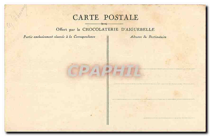 CPA Sermon sur la Montagne par Loys Prat Peint a Fresque dans le Hall de la Chocolaterie d'Aiguebell — Rückseite