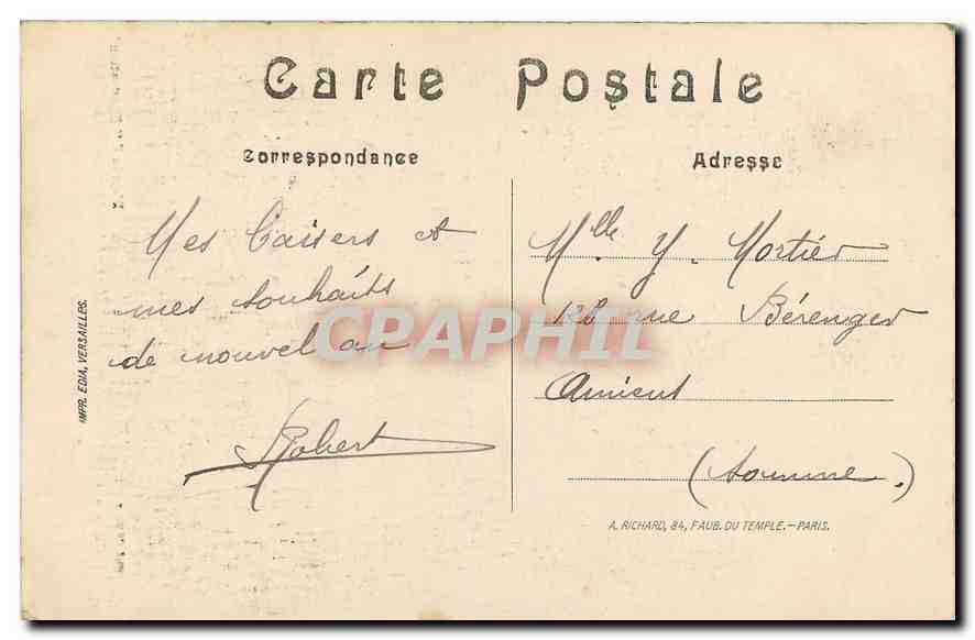 CPA La Grande Guerre 1914 15 Bombardement de Reims Par les allemands la Cathedrale en Flammes  — Verso